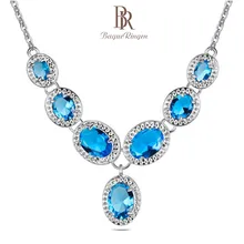 Bague Ringen, винтажное роскошное ожерелье с драгоценными камнями для женщин, 5 цветов на выбор, серебро 925, ювелирное изделие для банкета, элегантное женское ожерелье с аквамариновым Рубином