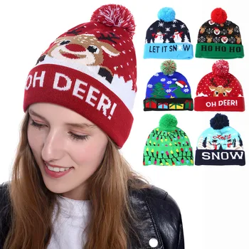

Besegad Unisex LED Light-up Ugly Hat Beanie Knitted Cap with Colorful Lights for Kids Adults Winter Snow Xmas Party Supplies