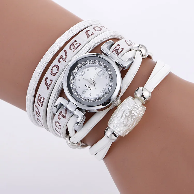 

2017 Hot Selling outside New Style Retro Pu Coiling Watch Bracelet Watch Women's Fashion Watch