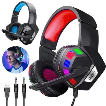 

Gaming Headset Headphones Stereo Surround Deep bass Earphones 3.5mm Wired with Microphone for Game XBox PS4 PC Laptop