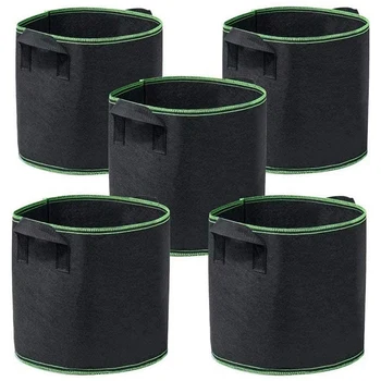 

Plant Gg Bag, 5 Pieces of Planting Bag, 15 Gallon Flower Pot Container with Handle, Flower Pot Planting Bag, 15Gal