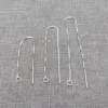 8pcs of 925 Sterling Silver Box Chain Earring Threaders w/ Closed Ring Rhodium Plated Ear Wire Threads 1