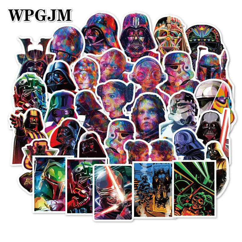 

50Pcs Colorful Stickers Star Wars Stickers for Car Laptop Refrigerator Skateboard Bicycle Luggage Pvc Waterproof Decal Sticker
