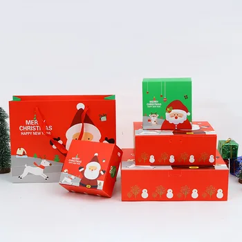 

Korean Christmas Gift Box Santa Claus cake box christmas decorations for home boite dragees de mariage paper box packaging 10pcs