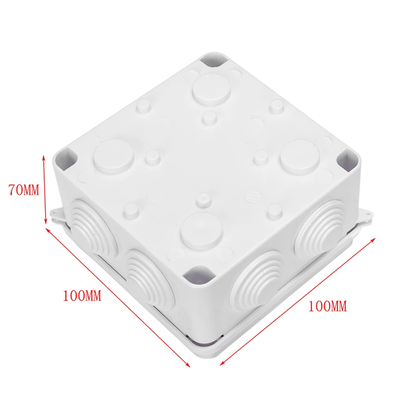 White ABS IP65 Waterproof Enclosure Square Junction Box 100x100x70mm
