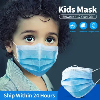 

Disposable Mask Nonwoven 3Ply Filter Mask Mouth Face Mask Anti Dust Protective Breathable Earloops Masks for Child kids