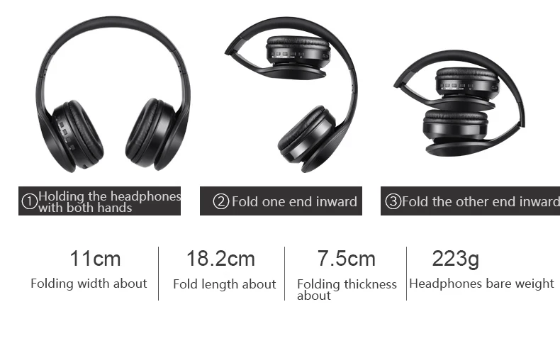 3D стерео Bluetooth наушники с микрофоном складные Игровые наушники с светодиодный светильник спортивные гарнитуры Поддержка TF FM