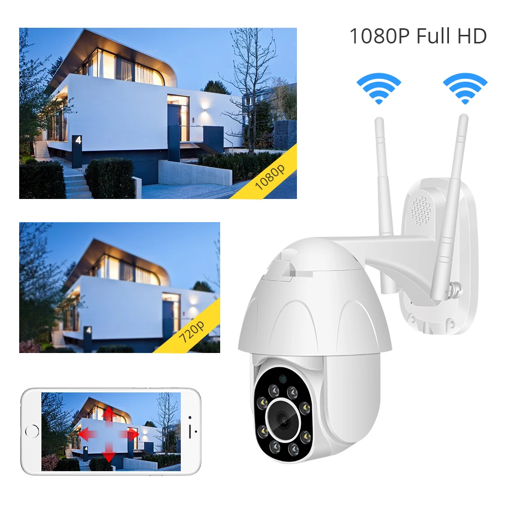 Купольная PTZ камера Zclever беспроводная IP с поддержкой Wi Fi 1080P|Камеры
