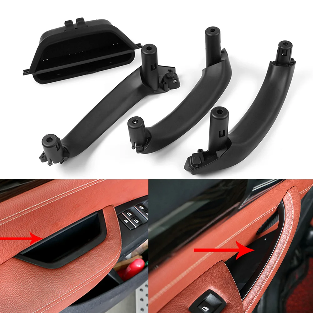 

LHD Beige Black Car left Interior Door Handle Inner Door Panel Handle Pull Trim Cover For BMW X3 X4 F25 F26 2010-2017