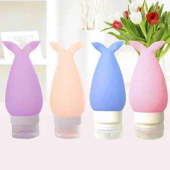

4PCS Portable Travel Bottle Set Mermaid Style Silicone LeakProof Refillable Bottles for Shampoo Conditioner Lotion Sunblock Toil