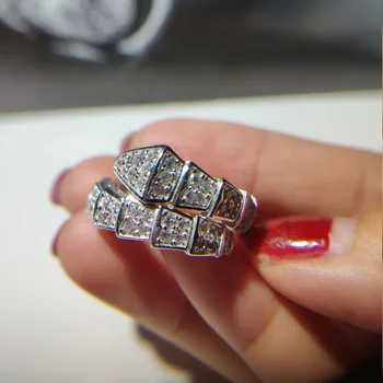 

Luxury S925 Snake Head Shape Finger Rings Beauty Fashion Accessories Spring Ring Fashion Jewelry Party Lovers Gifts