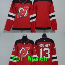 Женские взрослые вышитые сшитые Нью-Джерси#13 Nico Hischier Джерси