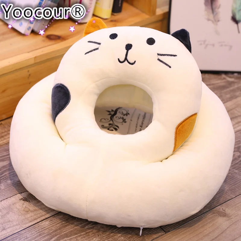 35 см кавайные смайлики кошка плюшевая подушка для сна Kawaii Плюшевые игрушки для кошек детский подарок кукла милые игрушечные животные 3 цвета Автомобильная подушка - Цвет: 2