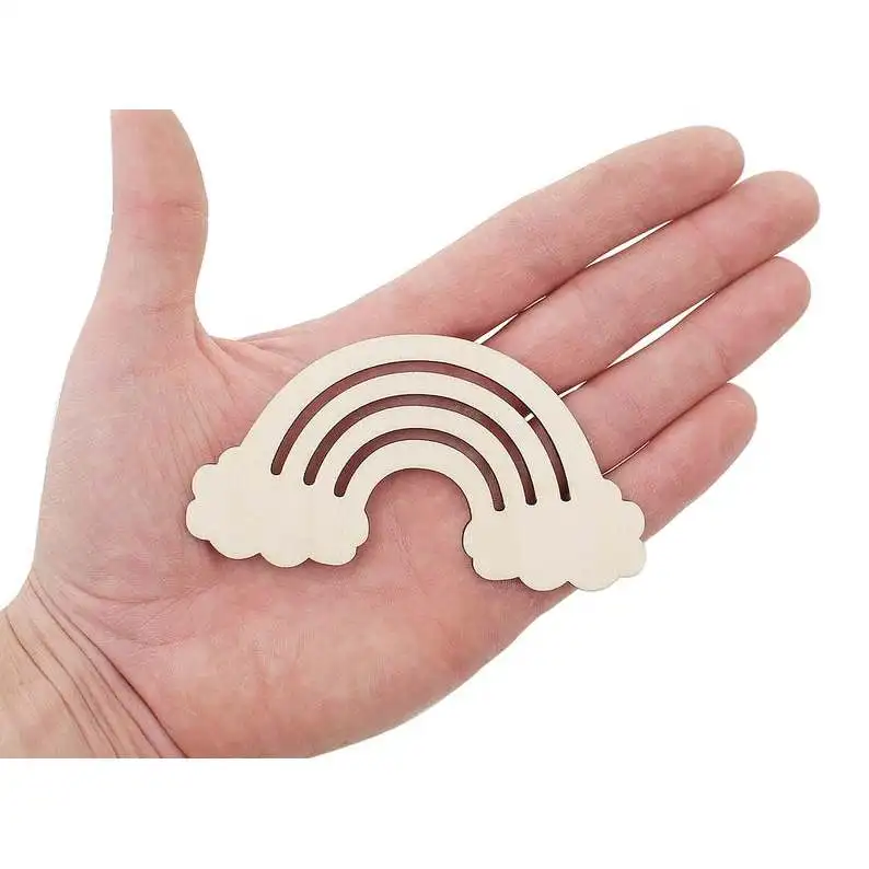

Wooden Rainbow Cutout (10cm) Shape Cloud Forms Embellishment Craft Wooden Decor Decoupage Blank unpainted 1075