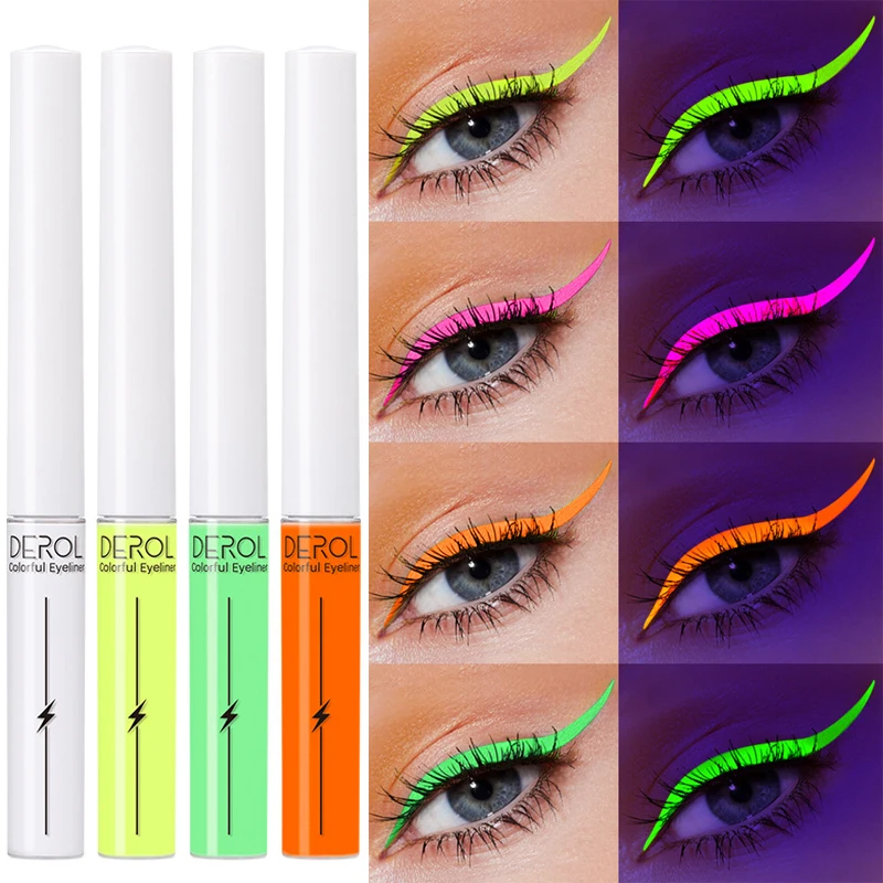Eyeliner Lumineux Étanche, 8 Couleurs, Uv, Lumière Pastel, Néon, Anti