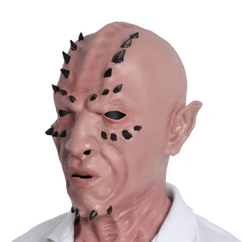 

Horror Mask Latex Barbarian Tribe Halloween Costume Party Primitive Cosplay Adult Realistic Overhead Masque Props