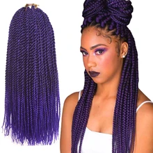 Женские Сенегальские скрученные вязанные крючком косички плетеные волосы синтетические волосы для наращивания черного коричневого цвета 30 корней