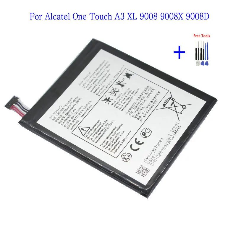 1x 3080mah / 11.86wh Tlp030jc Replacement Battery For Alcatel One Touch