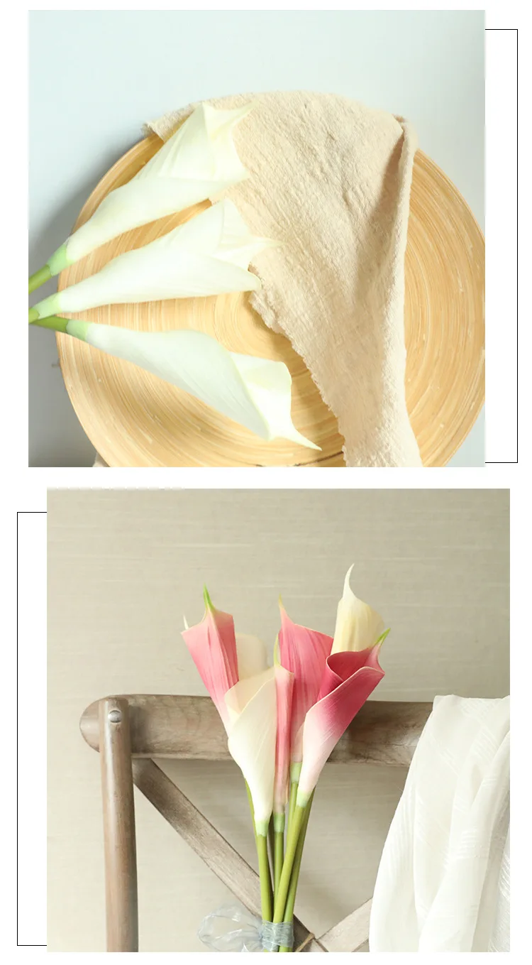 JAROWN PU 인공 꽃 칼라 릴리 무리 가짜 꽃 웨딩 부케 DIY 테이블 홈 웨딩 장식 녹색 식물 Tuin Decoratie (21)