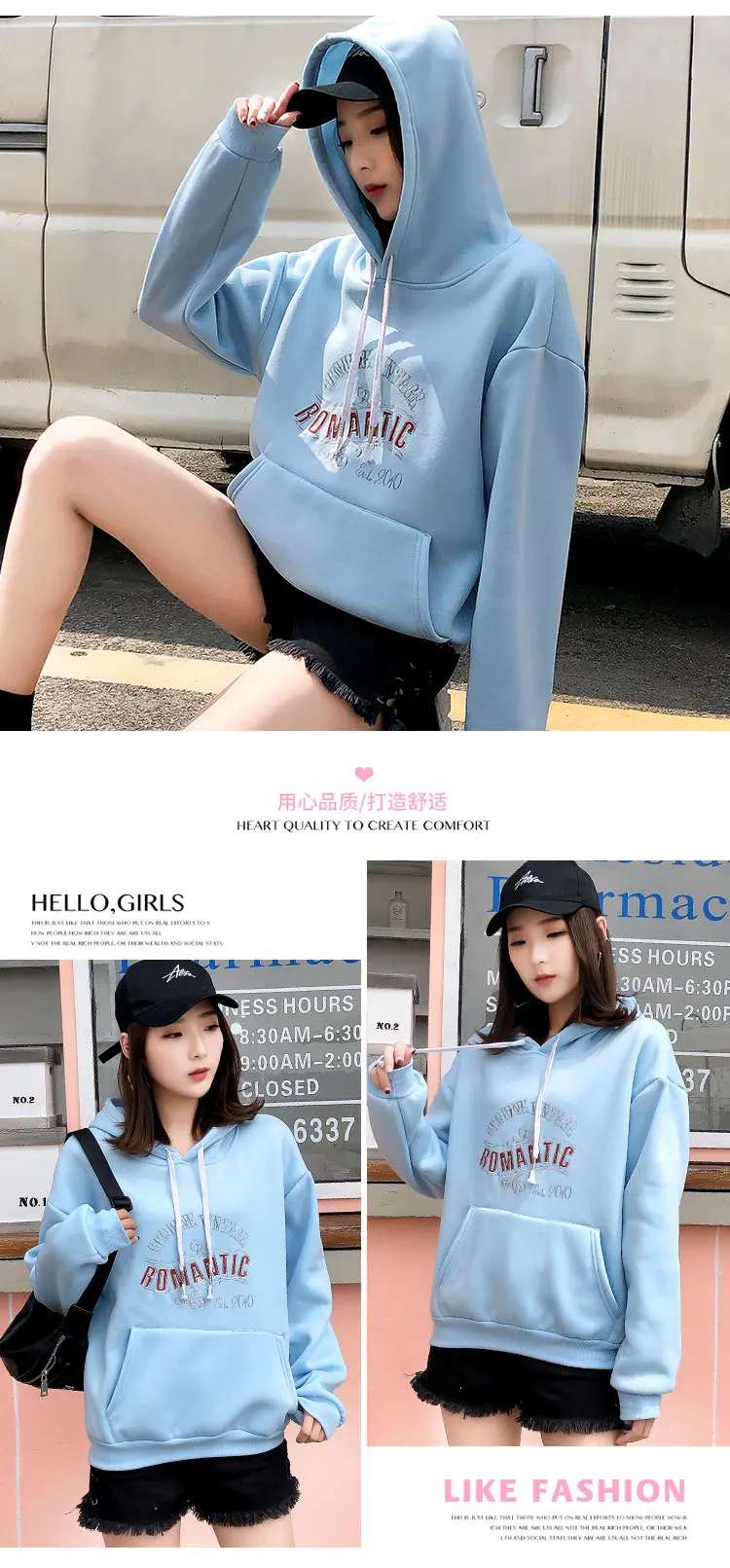 Женские толстовки с длинным рукавом, с буквенным принтом, Kawaii, harajuku, с карманами, толстовки, зимние, негабаритные, с капюшоном, флис, теплая толстовка с капюшоном