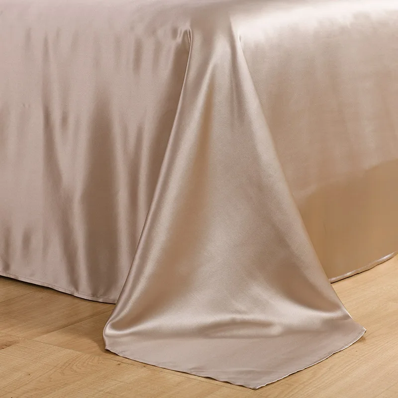 5-beige grey 30 мм шелковые простыни глубокий 40 см 1 шт. бесшовные шелк тутового шелкобежа Король Королева двойной полный размер удобные мягкие вентиляционные - Цвет: 5-beige grey