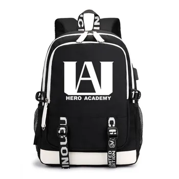 

Anime My Hero Academia Laptop Backpack External USB Charge Bag School Bags Teenagers Unisex Travel Rucksack Fashion Mochilas