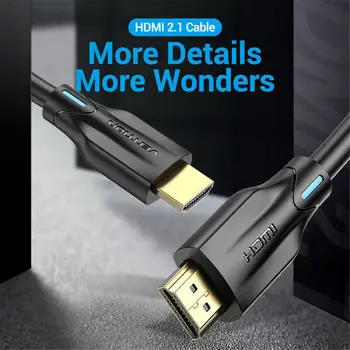 

HDMI 2.1 HD Cable 48Gbps Ultra High Speed 8k60hz/4k120hz Black HDR High Definition Computer TV Box Video Cable