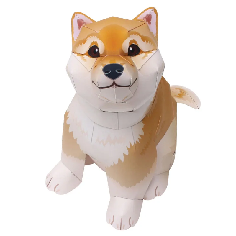 

Shiba Inu Dog Yellow Folding Cutting Mini Cute 3D Paper Model Papercraft Pet Animal Figure DIY Kids Adult Craft Toys QD-006