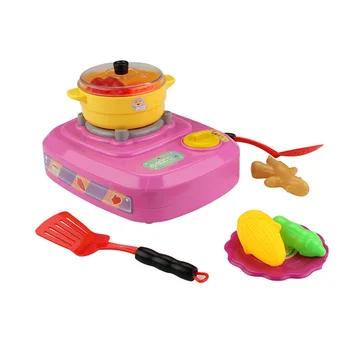 

23pcs Fog Play House Battery Powered Smooth Surface Children Nontoxic Light Kitchen Toy Set Simulation Pretend Electric Stove