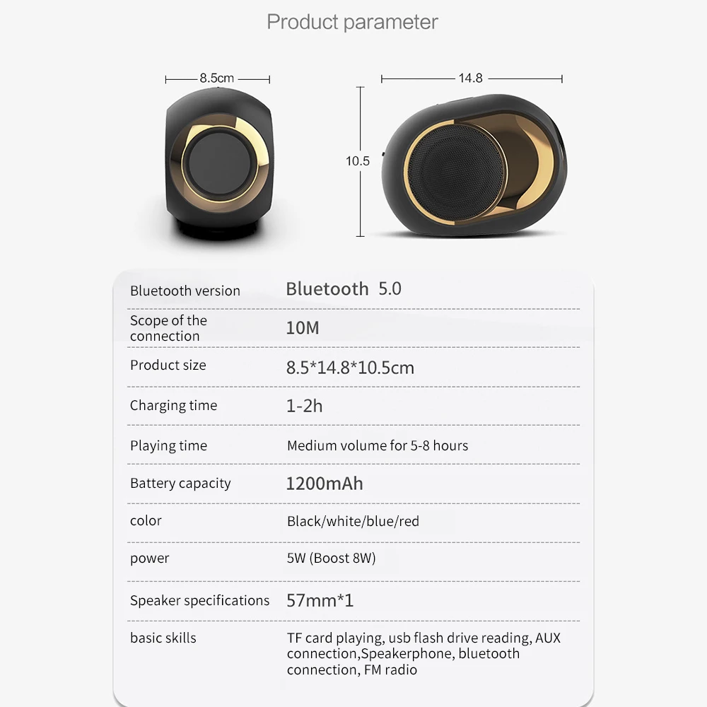 Беспроводной Bluetooth 5,0 динамик s Высокое Качество X6 звуковая коробка стерео объемная музыка супер бас динамик HiFi Звук Поддержка TF карта