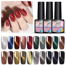 MAD DOLL, 3D, кошачий глаз, магнитный гель, голографический, с лазерным блеском, для ногтей, Гель-лак, отмачиваемый, УФ светодиодный, лак для ногтей