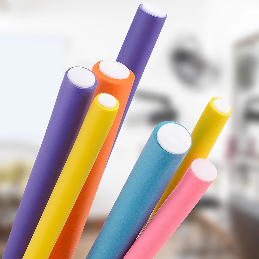 10pcs Flexible Hair Curling Rod Hair Curler Makers Soft Foam Bendy Twist Curls Flexi DIY Rollers Styling Tools Women Accessories