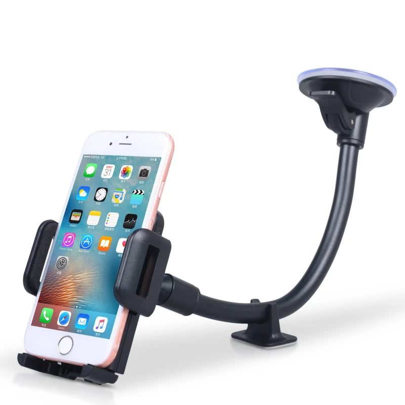 Universal Car Phone Holder Mobile Phone Support Telephone Car Holder Stand Long Arm Windshield Mount For iPhone 12 11 X Huawei P