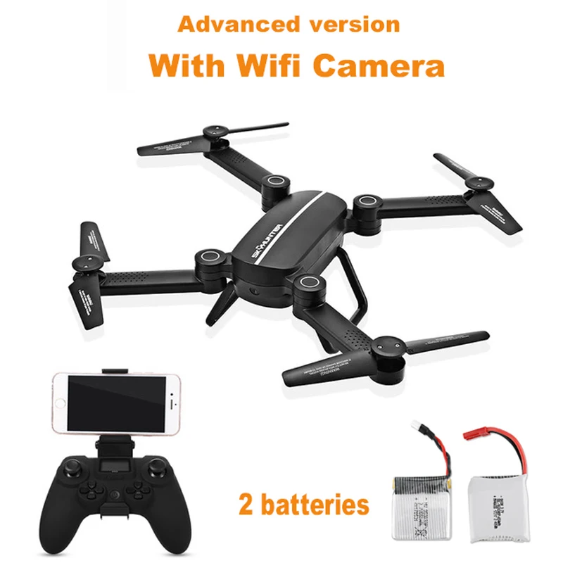 Новейшая модель; X8T X8TW Дрон на ру Складная с поддержкой Wi-Fi FPV 0.41MP HD Камера 2,4G 4CH 6-Axis Gyro Квадрокоптер Дрон против JY018 - Цвет: With Cam 2 batteries