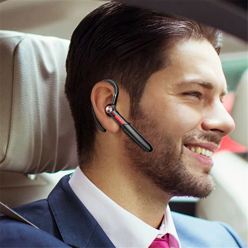 5 0 Bluetooth Headset Handsfree Fingerprint Touch HIFI Wireless Earphone for iPhone Xiaomi Waterproof Earpiece With Mic HD Call