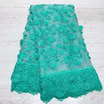 

African Lace Fabrics 5 Yards Guipure Lace Fabric 2019 High Quality Green African embroidery Lace Fabric For Wedding Party dress