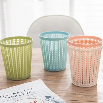 

1pcs Plastic trash can home sitting room tea table desktop paper basket without cover sundry receive trash bin Household tools