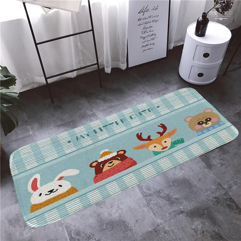 Carpet Doormat Funny Kitchen Entrance Door Mat Anti-slip Floor Rug Bathroom Area Hallway 50x80cm Cartoon Printing Design | Дом и сад