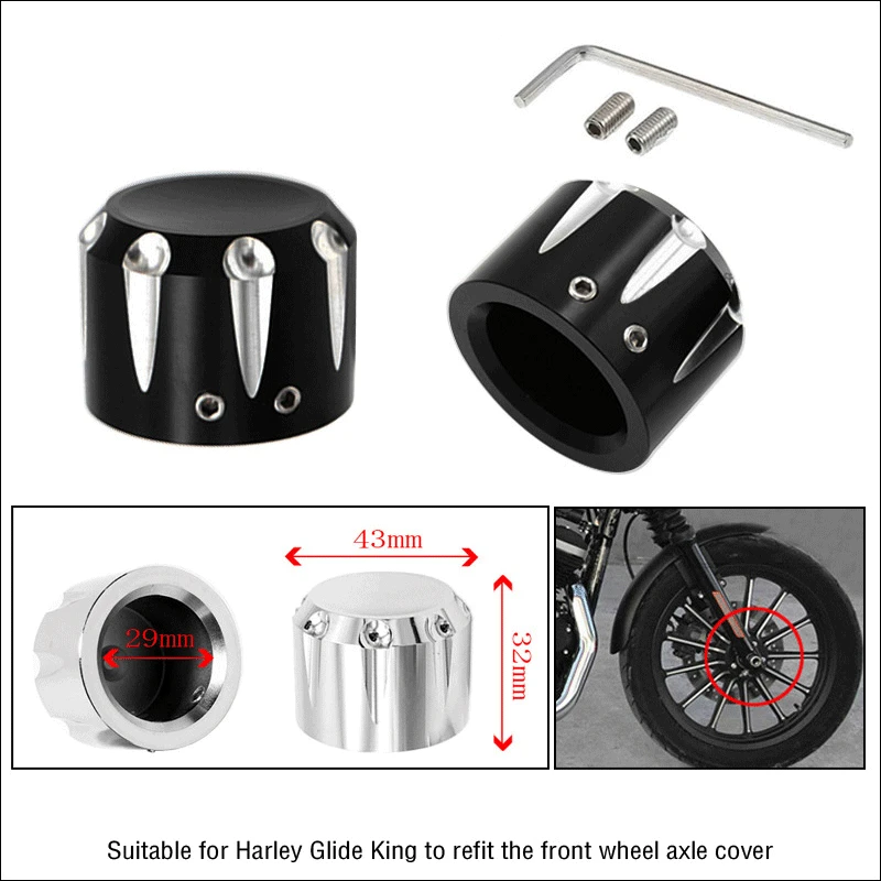 Wide Glide Axle Caps fits Harley