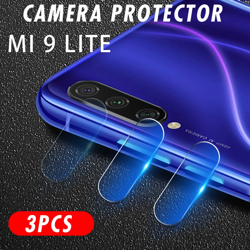 3Pcs 2в1 Защитное стекло для xiaomi mi 9 lite, безопасные очки, пленка для объектива камеры, защита экрана на xio mi xao mi xia mi 9 lite - Цвет: 3Pcs