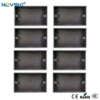 

8pcs/lot Luxury Black Baking Mounting Box External 146mm*86mm for Wall Switch and Socket