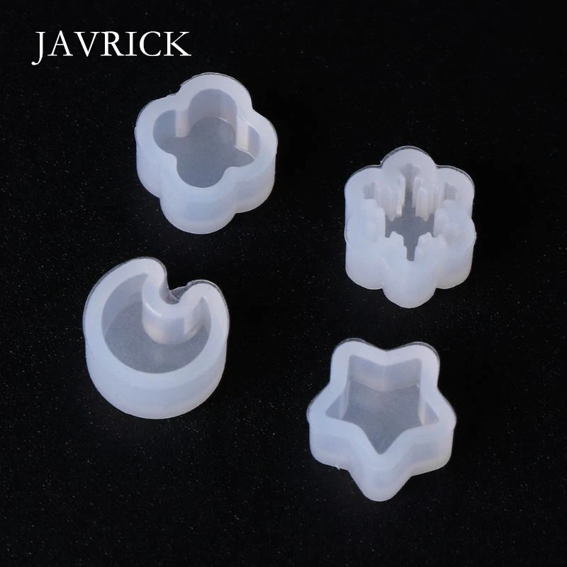 

2 Pcs/Set Silicone Mold Earring Stud DIY Jewelry Making Snowflake Moon Star Flower Shape Mini Small Molds Epoxy Resin Craft Tool