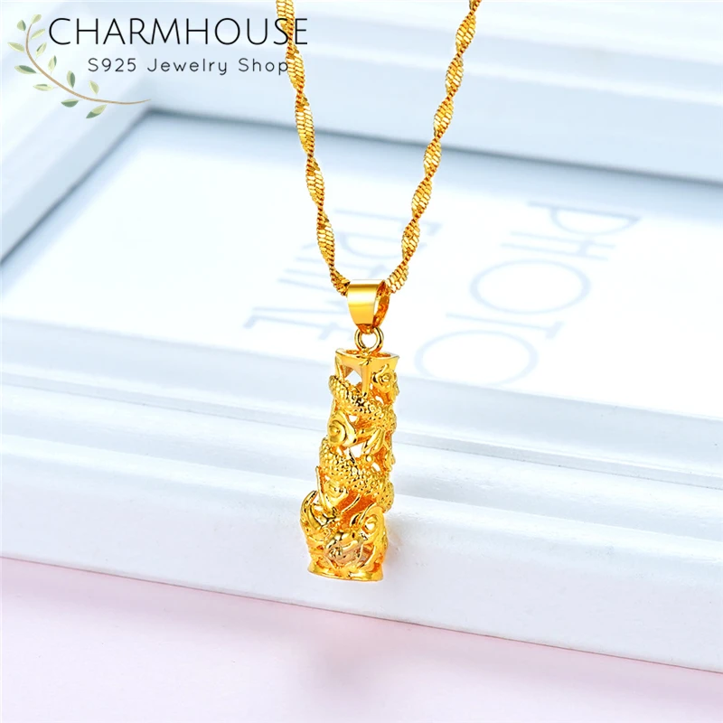 24K Gold Color Necklaces For Women 