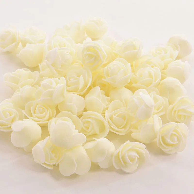 150pcs flower ivory Joy-Enlife пенный медведь, форма, искусственный цветок, голубая розовая роза, сделай сам, плюшевый медведь, бант, ленты, свадьба, день рождения, вечеринка, подарок, украшение - Цвет: 150pcs flower ivory