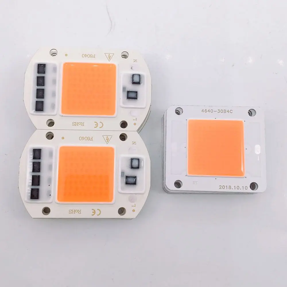 50 Вт полный спектр светодиодный COB Чип DC12V 32 V, встроенный умный IC драйвер 220V 110V