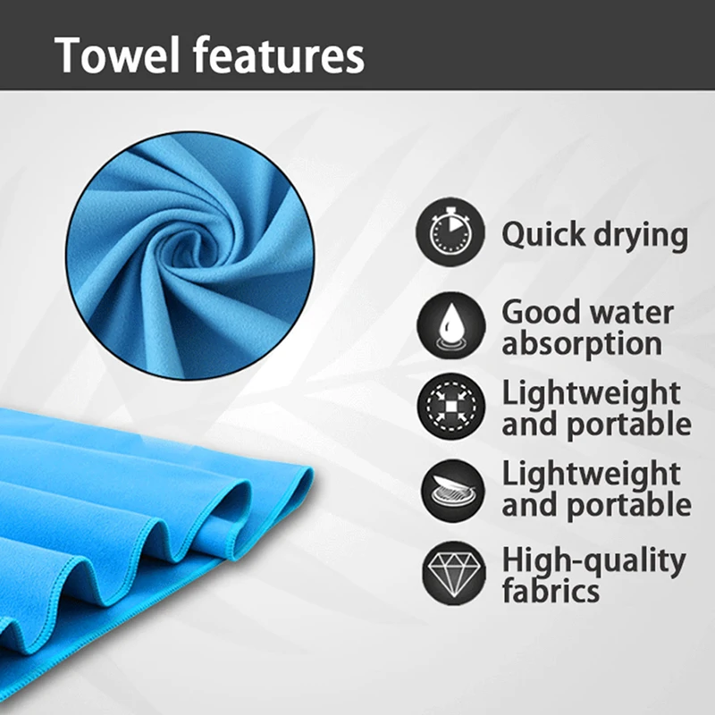Sports Microfiber Towel Jogging Quick Drying Pocket Portable Ultra Light Absorbent Swimming Pool Gym Fitness Yoga Beach