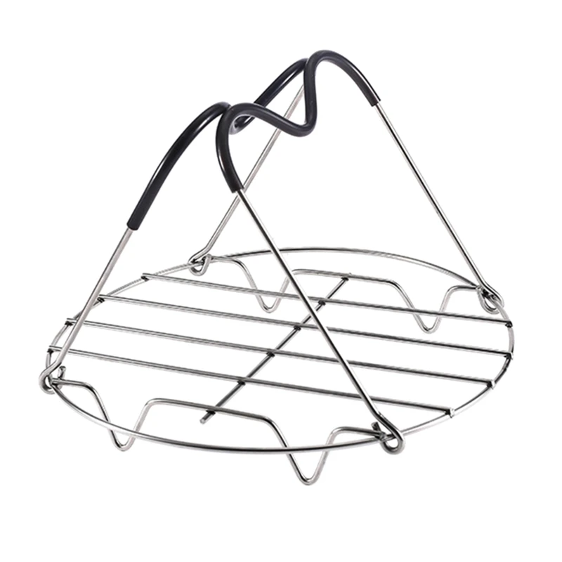 

Steamer Rack Trivet with Handles Kitchen Stainless Steel Storage Eggs Steaming X4YE