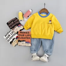 Детская одежда хлопковая и льняная одежда для мальчиков, комплект, детский хлопковый топ с надписью+ брюки, одежда для малышей, одежда для маленьких девочек 0-4 лет