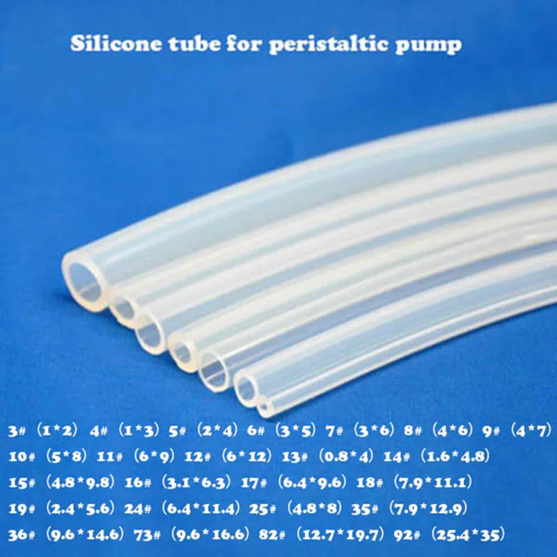13#14#15#16#17#18#19#24#25#35#36#73#82#92# Peristaltic pump tube Silicone rubber tube plumbing tearing resistance fracture