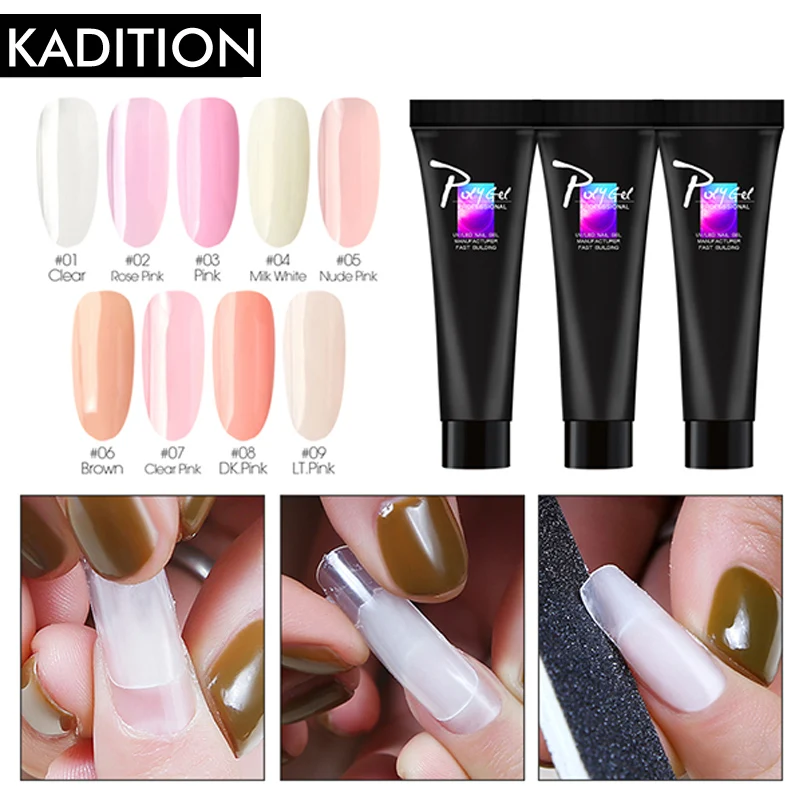 Полигель KADITION прозрачный гель для защиты ногтей набор полигелей декоративные